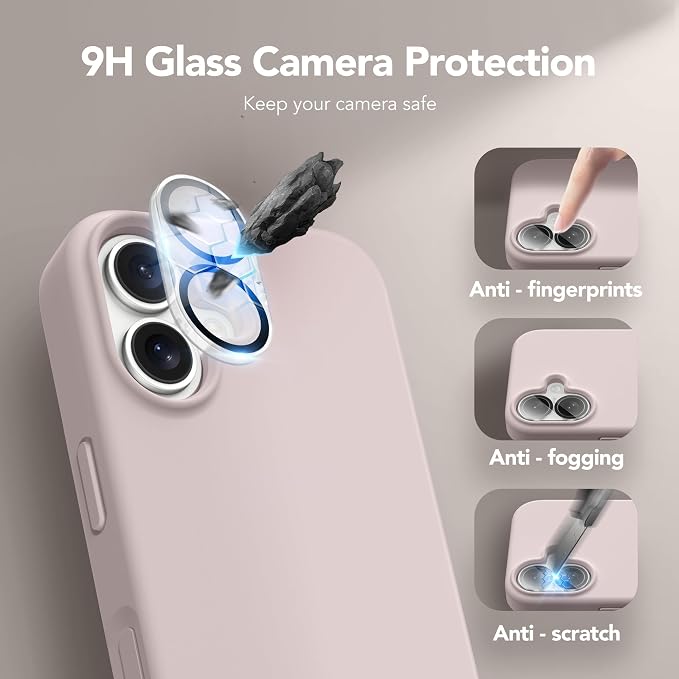 GONEZ Magnetic for iPhone 17 Case, Compatible with MagSafe, [Screen Protector + Camera Lens Protector], Liquid Silicone Anti-Scratch Shockproof Protective Phone Case 6.3 inch, Light Taro
