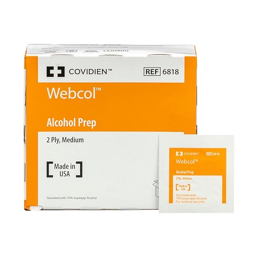 Webcol™ Alcohol Prep Pads, Medium, 2 Ply, Case of 20 cartons of 200 Pads