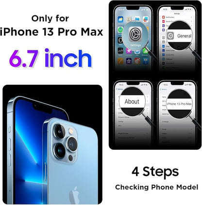 Temdan Compatible with iPhone 13 Pro Max Case Waterproof, Built-in Screen & Camera Protector IP68 Underwater Full Body 13FT Military Dropproof Shockproof Phone Case 6.7"-Black/Clear