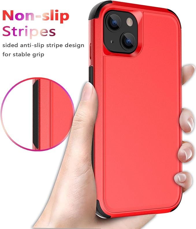 Diverbox for iPhone 13 Case [Shockproof] [Dropproof] [Dust-Proof],Heavy Duty Protection Phone Case Cover for Apple iPhone 13 (Red)