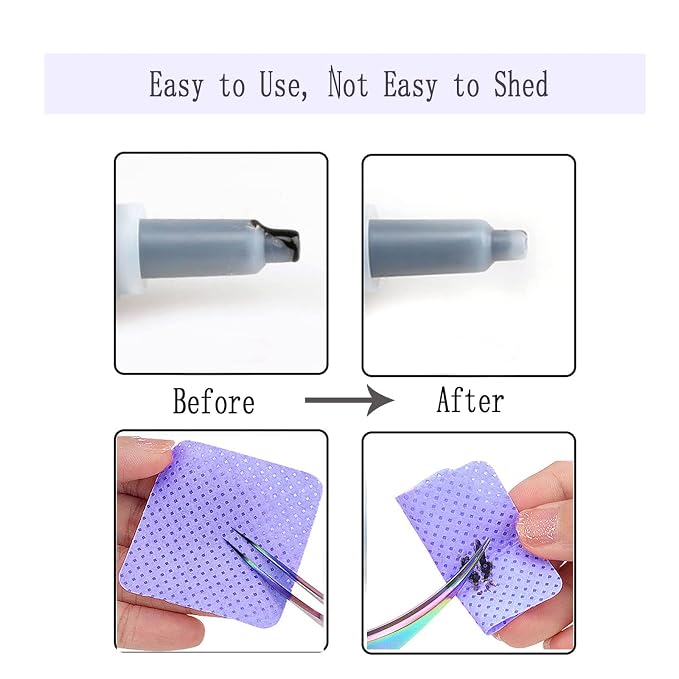 1200 PCS Lint Free Nail Wipes, Nail Polish Remover Pads Wipes, Lint Free Cotton Pads Wipes Non-woven Fabric Lash Glue Wipes, Soft Gel Nail Wipes Eyelash Extension Glue Wipes, Lash Glue Cleaning Pads