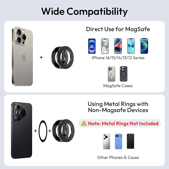 Itramax Magnetic Golf Cart Phone Holder for iPhone 17 Air,Alloy Golf Cart Phone Mount,Dual Sided Magnetic Ring Stand for iPhone 16 Pro Max Plus 15 14 13 12 Mini,Mag/Safe Case,EZGO,Club Car,Yamaha,Icon