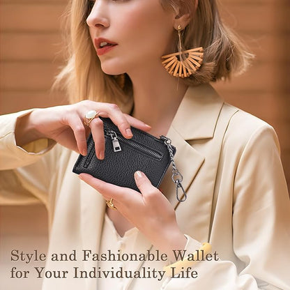 Diaclara Clip and Go Chain Phone Strap with Zipper Pouch- Stylish Crossbody Adjustable Chain Lanyard with Leather Wallet for All Phones, Dark Gold
