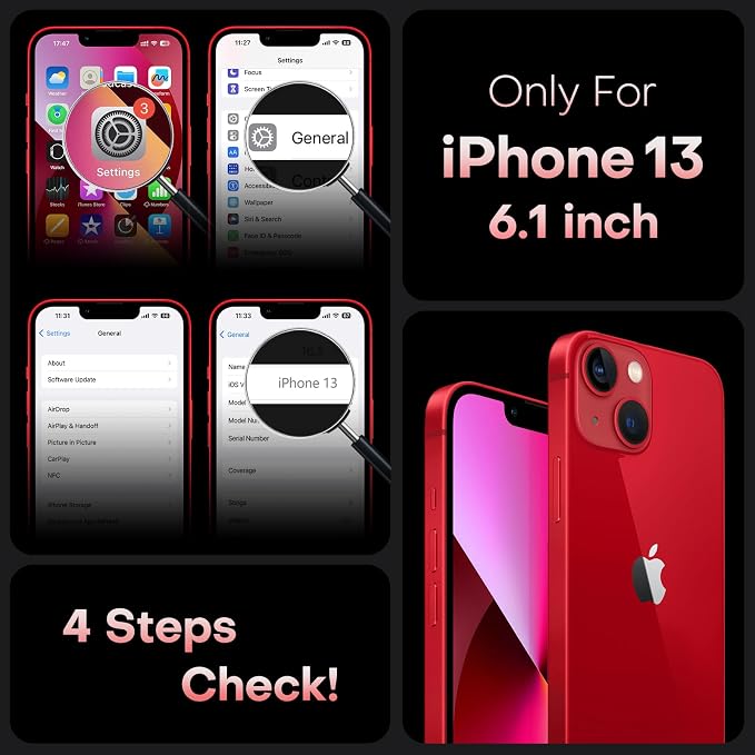 TOCOL for Phone 13 Case, Compatible with Magsafe Charger, Full Camera Protection, Drop Protection, Translucent Matte Phone Case for iPhone 13 6.1 inch (Red)