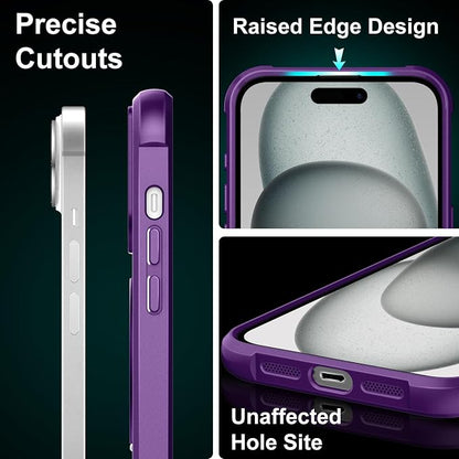 360° Magnetic Swivel Ring for iPhone 15 case, Built-in Metal Stand and Ring Holder, Magsafe Compatible, Military Grade Protection, Shockproof - Purple