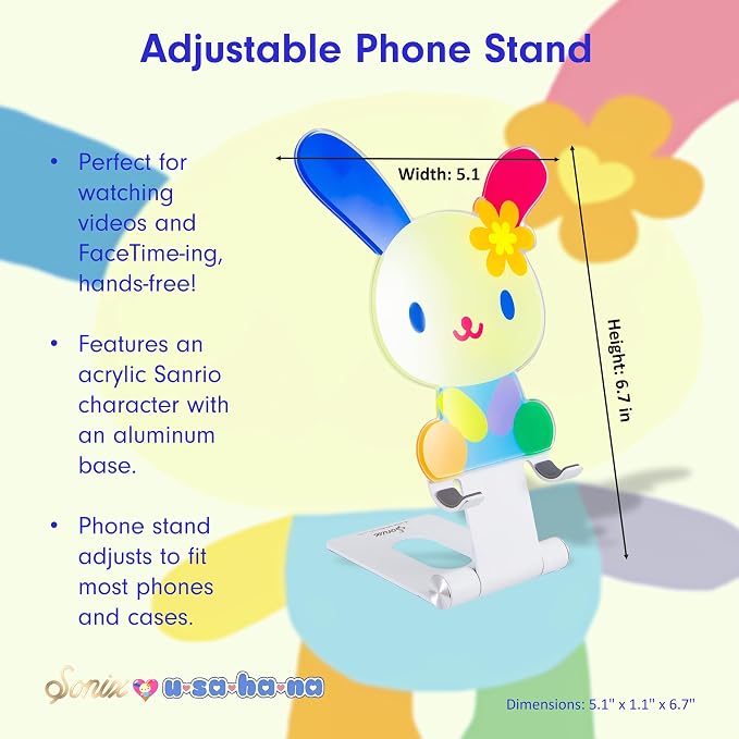 Sonix x Sanrio Character Phone Stand | Adjustable Cell Phone Holder, Desk Stand, Dock | Floral Usahana