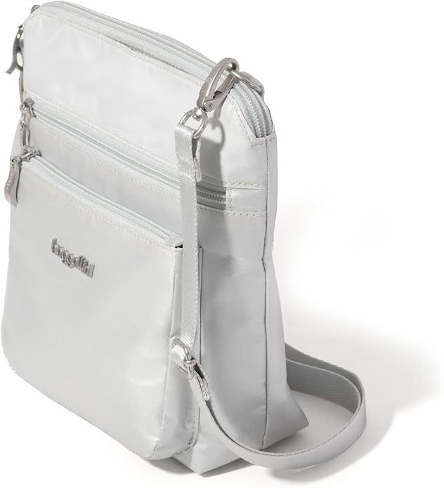 Baggallini Modern Pocket Crossbody Bag for Women, 8.5"x8.5" Handbag Purse with RFID, Lightweight Water-Resistant