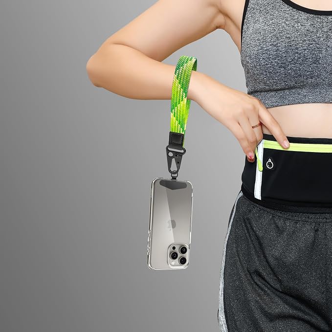 Stretchy Wristlet Keychain, Wrist Lanyard Strap Key Chain Holder to Hold Keys Wallet Phone ID Badge for Men Women