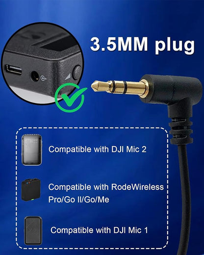 Lavalier Lapel Microphone Omidirectional Condenser Microphone for DJI Mic 2,Mic for Rode Wireless GO 2 / II Transmitters(Standard 3.5mm TRS Plug for DJI and for Rode)