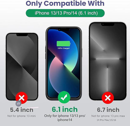 Battery Case for iPhone 13/13 Pro/14, [2025 Upgraded] 7500mAh Slim Portable Smart Charging Case Rechargeable Protective Extended Charging Cover for iPhone 13/13 Pro/14 Battery Pack (6.1 Inch), Black