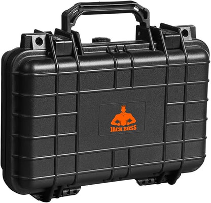 Jack Boss 11.3x 7x 2.3 Inch Hard Case, Portable Weather Waterproof Protective Camera Case with Customizable Foam, Fit Use of Drones, Camera, Equipments, Black