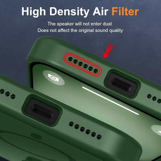 MOCCA Strong Magnetic for iPhone 16 Case, [Compatible with Magsafe][16FT Mil-Grade Drop Protection] Slim Thin Translucent Matte Protective Cover Case for iPhone 16 Phone Case 6.1", Midnight Green
