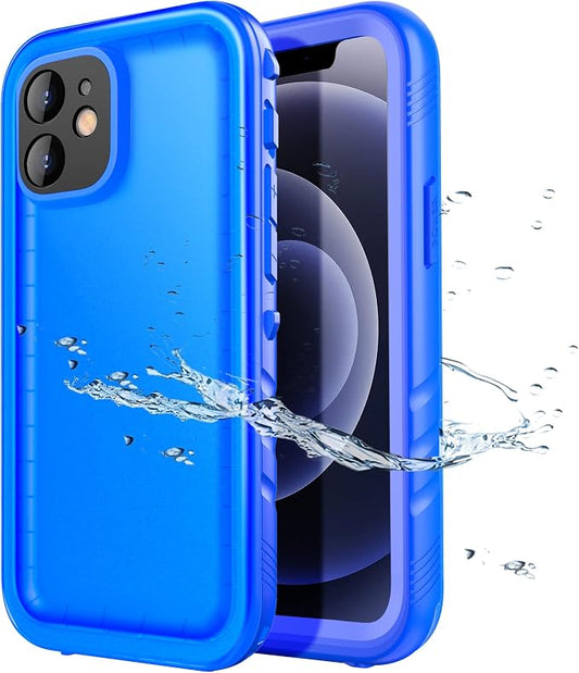 SPORTLINK for iPhone 12 Mini Waterproof Case, Full Body Shockproof Dustproof Phone Screen Protector Rugged Cases for iPhone 12 Mini 5.4 Inches Blue