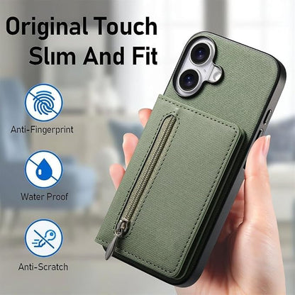 Wallet Case for iPhone 17Pro Max/17/17Pro/17Air, Zipper RFID Blocking Magnetic Closure Cover Card Holder PU Leather (iPhone 17 Air,Black)