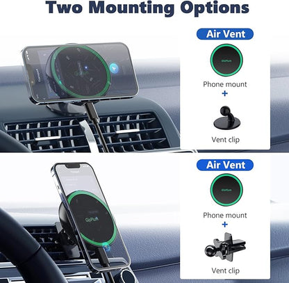 Magnetic Wireless Car Charger Mount Compatible with Magsafe iPhone 15/ iPhone 14/iPhone 13, Fast Charging Air Vent Magnet Accessories Car Phone Holder