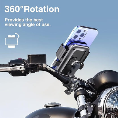 LELEKUAI Bike Phone Mount for Motorcycle & Ebike – Anti-Shake Handlebar Phone Holder, Universal Cell Phone Mount, Easy Install, Fits iPhone & Android