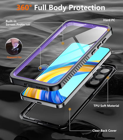Temdan for Samsung Galaxy S25 FE Case Waterproof, [Military-Grade Drop Protection] [IP68 Underwater] Full Body Heavy Duty Rugged Shock-Proof Case for S25 FE 6.7 Inch Purple