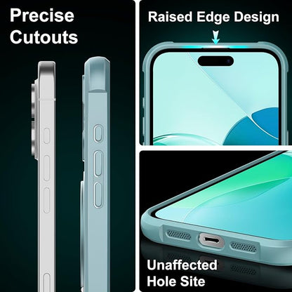 360° Magnetic Swivel Ring for iPhone 16 Plus case, Built-in Metal Stand and Ring Holder, Magsafe Compatible, Military Grade Protection, Shock and Vibration Resistant-Lake Blue