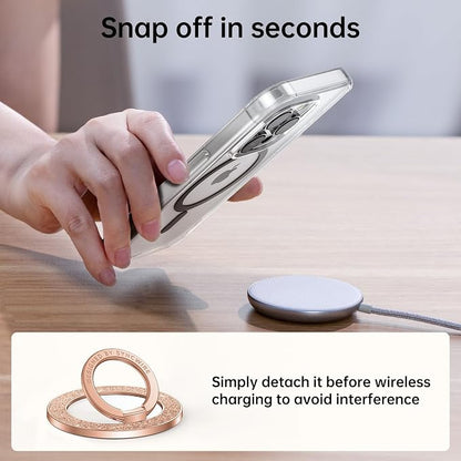 Syncwire Magnetic Phone Grip for MagSafe, Sparkle Ring Holder, Rotatable Kickstand Bling Ring Stand Removable MagSafe Accessories for iPhone 17 Pro Max 16 15 14 13, Android, Samsung etc.