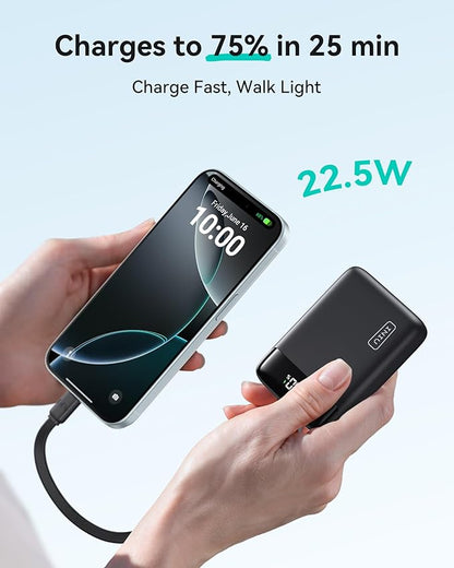 INIU Power Bank, Smallest 20000mAh Portable Charger with USB C Cable, 22.5W PD Fast Charging Phone Battery Pack, LED Display Powerbank for Xiaomi iPhone 17 16 15 14 Pro Samsung S25 Google iPad etc