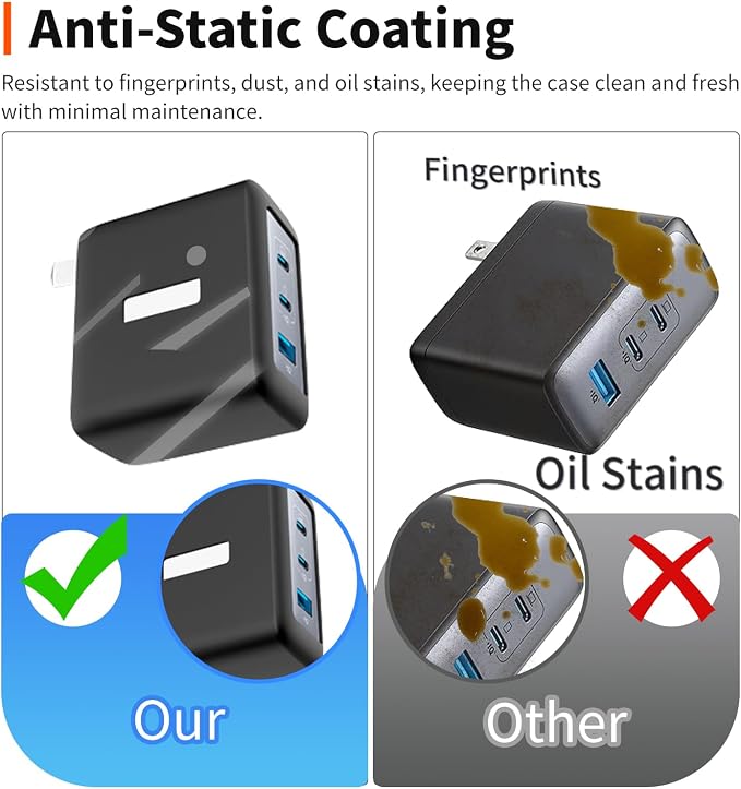 Case for Anker Nano 100W USB-C Charger – Soft Silicone Protective Cover for Dynamic Charger,Shockproof Dustproof Charging Block Protector Sleeve[Black]