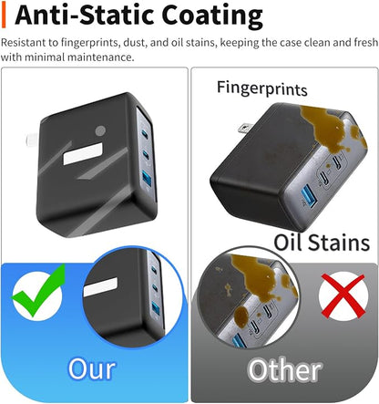 Case for Anker Nano 100W USB-C Charger – Soft Silicone Protective Cover for Dynamic Charger,Shockproof Dustproof Charging Block Protector Sleeve[Black]