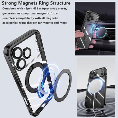 for iPhone 17 Pro Case Magnetic Stand,[Compatible with Magsafe] [Military Protection][Camera Lens Protector] Phone Case Cover for iPhone 17 Pro 6.3" - Purple