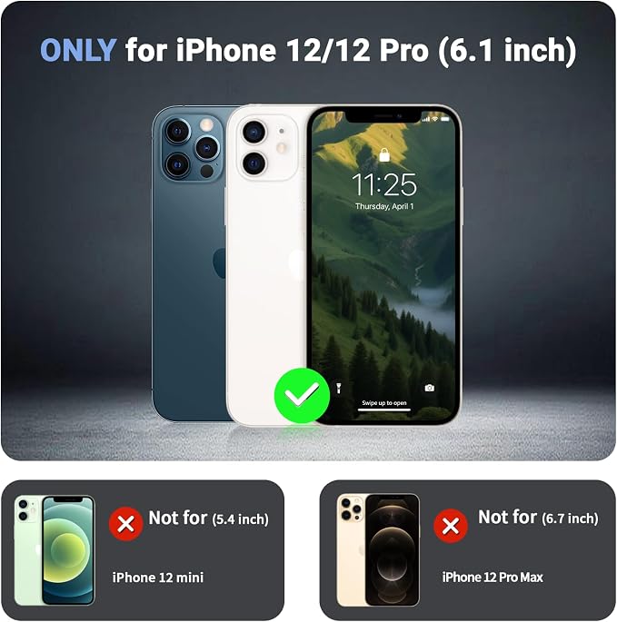 jaroco Magnetic for iPhone 12/12 Pro Case, [Compatible with MagSafe][Military Grade Drop Protection][Heavy Duty Protection][Non-Slip][Shockproof] 2-Layer Durable Bumper Phone Case 6.1''-Army Green