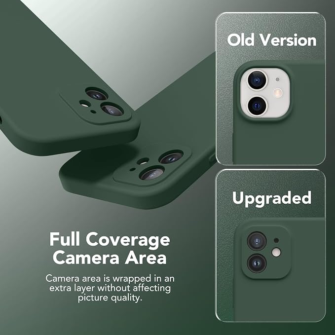 Magnetic for iPhone 12 Case, Compatible with MagSafe, [Full Camera Protection][Screen Protector] Silicone Shockproof Protective Phone Case for iPhone 12 6.1", Alpine Green