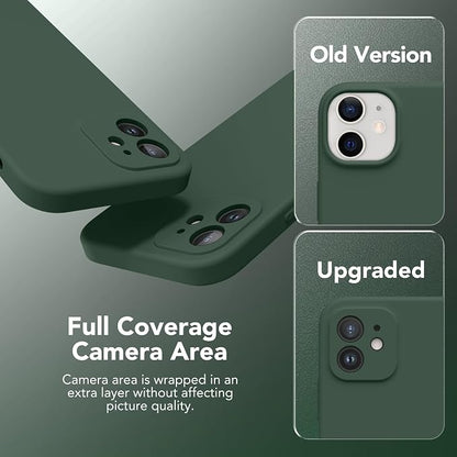 Magnetic for iPhone 12 Case, Compatible with MagSafe, [Full Camera Protection][Screen Protector] Silicone Shockproof Protective Phone Case for iPhone 12 6.1", Alpine Green