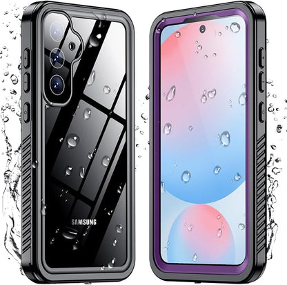 Temdan for Samsung Galaxy S24 FE Case Waterproof, [Military-Grade Drop Protection] [IP68 Underwater] Full Body Heavy Duty Rugged Shock-Proof Case for S24 FE 6.7''-Purple