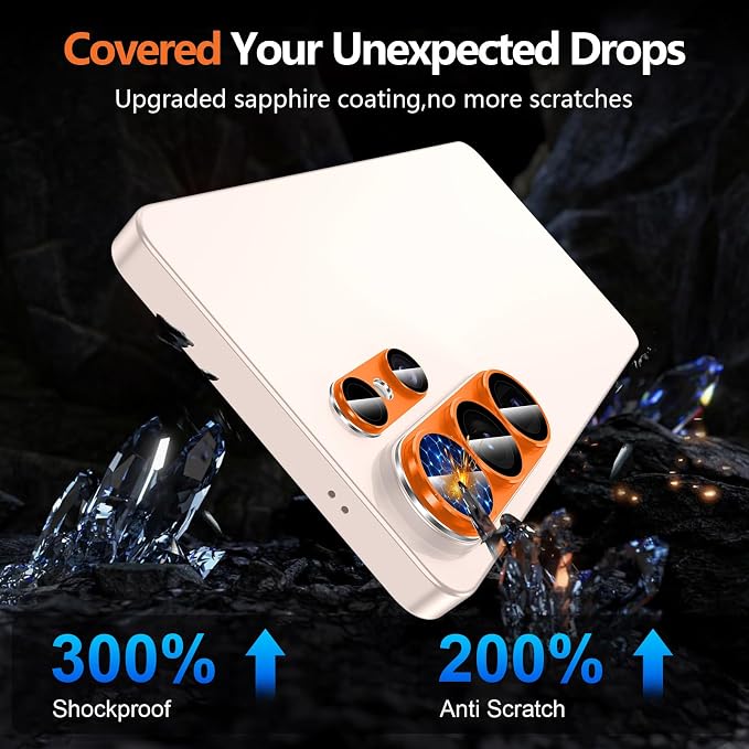 for Samsung Galaxy S26 Ultra Camera Lens Protector, Electroplated Matte Back with 9H Tempered Glass Lens Protector, [Strong Adsorption] [Case-Friendly] Metal Ring HD Clear Lens Cover, Orange