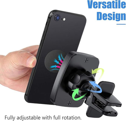 WixGear Magnetic Phone Car Mount, [2 Pack] Air Vent Car Phone Mount Holder, Phone Holder for Car with Twist-Lock Base, Compatible with All Smartphones