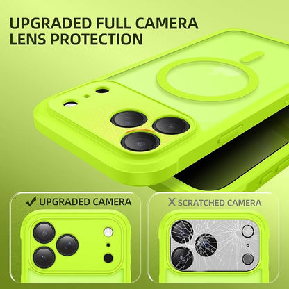BERFY for iPhone 17 Pro Max Case, Compatible with MagSafe, Built-in Privacy Screen Protector, Camera Protection, Shockproof Full Body Phone Case 6.9", Translucent Bright Green