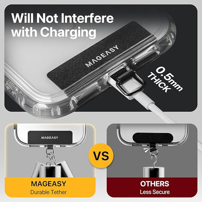 MAGEASY 2-in-1 Phone Lanyard Crossbody & Wrist Strap with Tether Tab & Belt Clip, Adjustable Phone Strap, Hands-Free Anti-Drop Travel Phone Leash for iPhone & Android (Black)