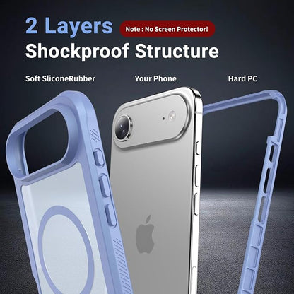 jaroco Magnetic for iPhone Air Case, [Compatible with MagSafe][Military Grade Drop Protection][Heavy Duty Protection][Non-Slip][Shockproof] 2-Layer Durable Bumper Phone Case 6.5''-Blue Purple