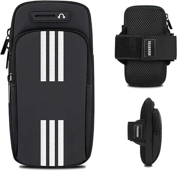 Phone Holder for Running Armband Cell Phone Holder iPhone 17 16 15 14 13 12 11 Pro Max Xs 16e Xr X Plus Galaxy Ultra Note Carrier Bag,Gym Workout Exercise Sports Arm Bands Sleeve Pouch Black
