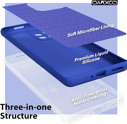 oakxco for Motorola Moto Edge Plus 2023 Case Silicone, Thin Slim Grip Soft Rubber Gel Protective Phone Case for Women, Matte Plain Solid Color Aesthetic Cute Girly Case with Camera Cover, Royal Blue