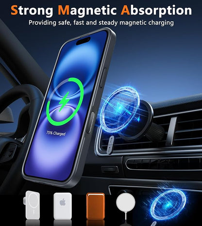 FNTCASE for iPhone 16 Case: Camera Control Capture Protection Magnetic Matte Translucent Phone Case | Military Grade Drop-Proof Shockproof Thin Rugged Protective Cover