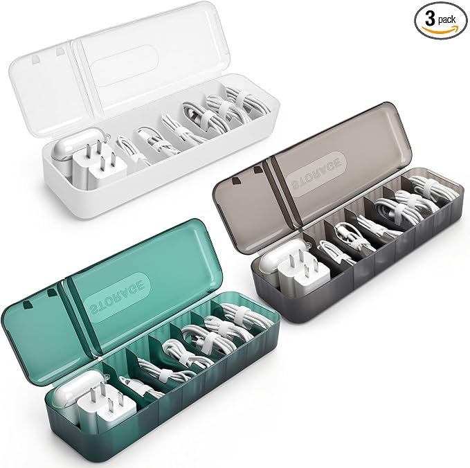 3 Pack Charger Cord Storage,Multipurpose Cable Organizer Bags, Fits Home Office Charger Organizers, Power Cord Organizer.
