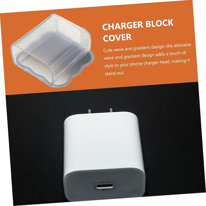 Charger Protective Cover TPU for Comfortable Cute Gradient Design Accessory for Phone Charger Black