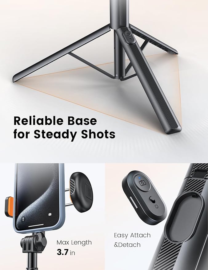 71" Phone Tripod, NT79 Extendable Selfie Stick with 1/4" Camera Mount for Cell Phone＆Camera, Phone Tripod Stand Holder with Remote Compatible with iPhone Android, Camera