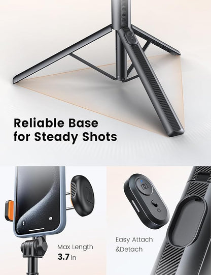 71" Phone Tripod, NT79 Extendable Selfie Stick with 1/4" Camera Mount for Cell Phone＆Camera, Phone Tripod Stand Holder with Remote Compatible with iPhone Android, Camera
