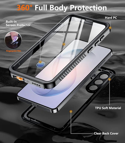Temdan Designed for Samsung Galaxy S26 Plus Case Waterproof, Built-in Lens & Screen Protector Military Shockproof Dropproof IP68 Underwater Full Body Phone Case for Samsung Galaxy S26 Plus 6.7"-Black