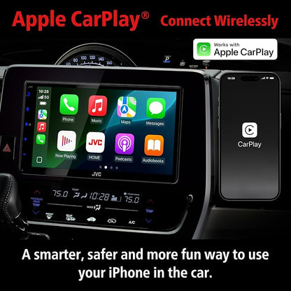 JVC KW-M690BW 6.8" Capacitive Touchscreen Car Stereo – Wireless Apple CarPlay & Android Auto, Bluetooth, USB Mirroring, 13-Band EQ