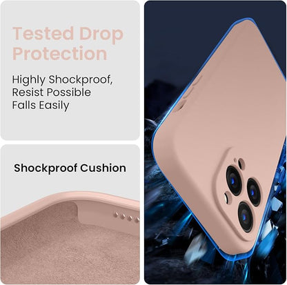 FireNova Designed for iPhone 13 Pro Max Case, Silicone [Camera Protection] Phone Case, Soft Anti-Scratch Microfiber Lining Inside, 6.7 inch, Pinksand