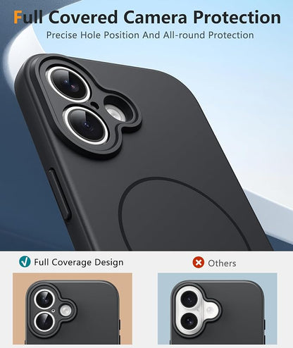 FNTCASE for iPhone 17 Case: [Compatible with Magsafe] Integrated Silicone Phone Cases with [Full Camera Protection] [Screen Protector] Military Grade Shockproof Protective Cover