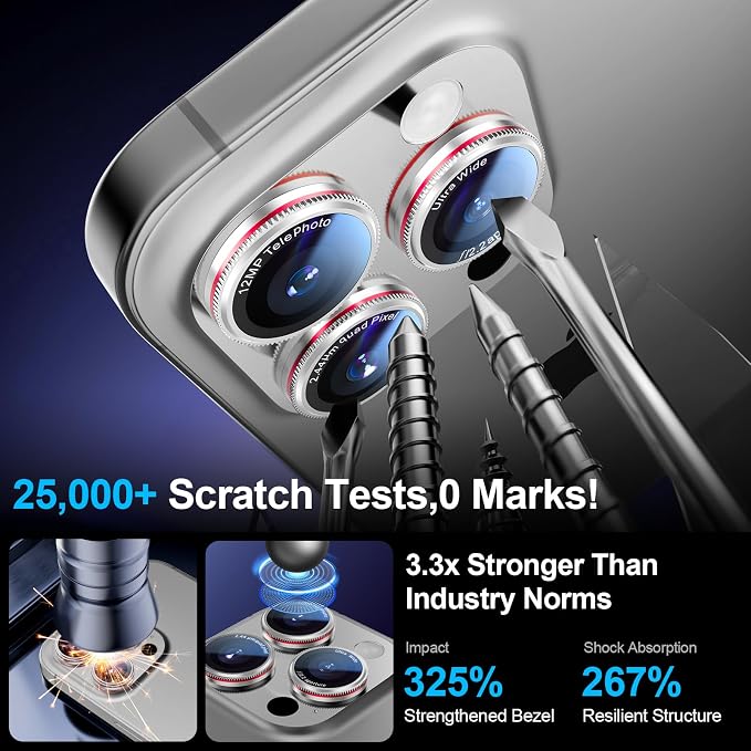 X-it 2-Pack Camera Lens Protector for iPhone 16/15/14 Pro Max&16/15/14 Pro, [Shatterproof & Impact Resistant] 9H High-Alumina Tempered Glass, Anti-Scratch, Dustproof, Strong Adsorption, Case Friendly, Ultra HD Clear
