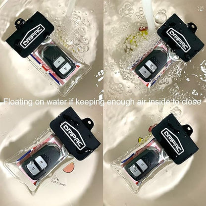 DRIPAC Waterproof Car Key FOB Case Waterproof Wallet Waterproof Holder Pouch For Key ID Badge Credit Card Money（Black+Black）