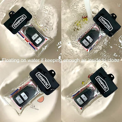 DRIPAC Waterproof Car Key FOB Case Waterproof Wallet Waterproof Holder Pouch For Key ID Badge Credit Card Money（Black+Pink）